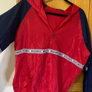 hooded pull over windbreaker